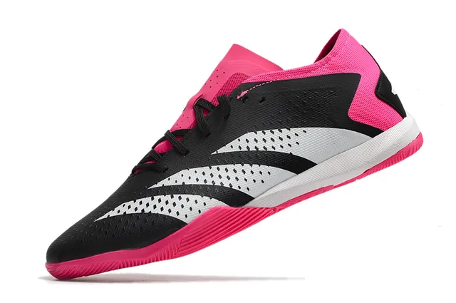 Adidas Falcon Essence Preto Rosa Perfurado Sintético Sapatos de futebol indoor 7