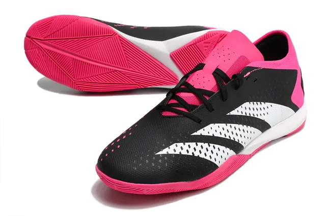 Adidas Falcon Essence Preto Rosa Perfurado Sintético Sapatos de futebol indoor 9