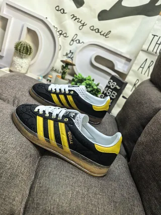 Adidas Gazelle أحذية رياضية أسود وأصفر بنمط حياة 7