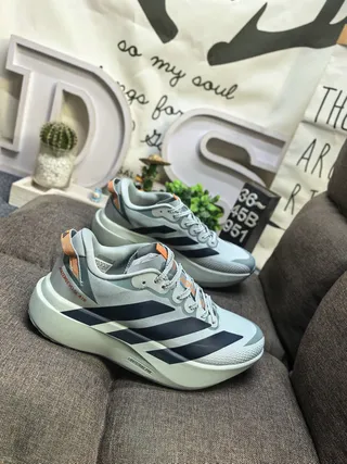 Adidas Gray Navy Engineered Mesh Upper Sculpted Platform Midsole Lifestyle Sneakers 9