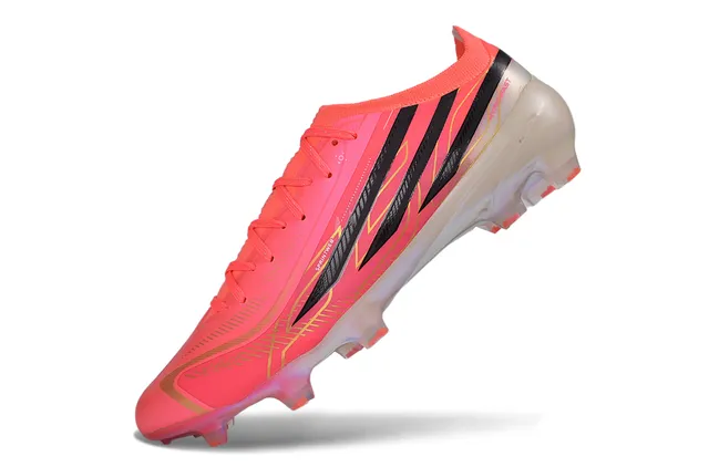 Adidas وردي أسود Low-Cut Speed Boot قفص صناعي الوجه العلوي Firm-Ground أحذية كرة القدم 3