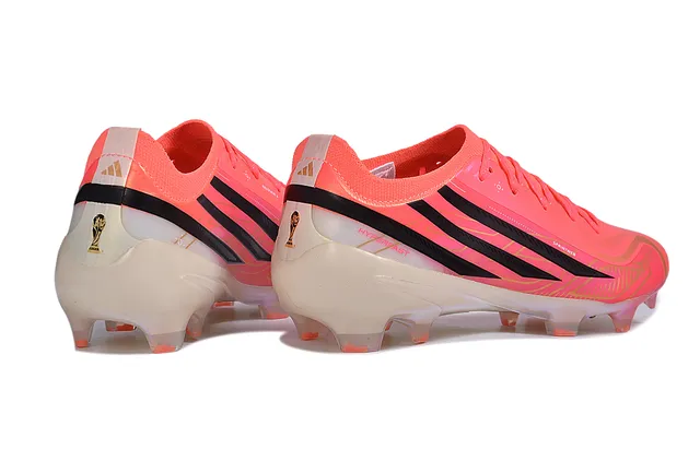 Adidas وردي أسود Low-Cut Speed Boot قفص صناعي الوجه العلوي Firm-Ground أحذية كرة القدم 5