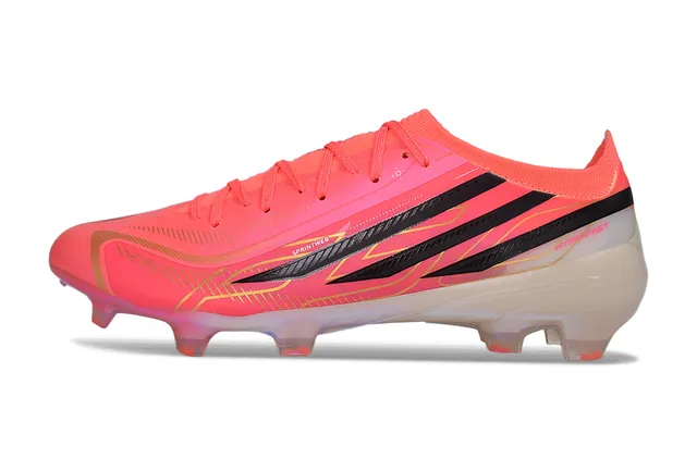 Adidas وردي أسود Low-Cut Speed Boot قفص صناعي الوجه العلوي Firm-Ground أحذية كرة القدم 7