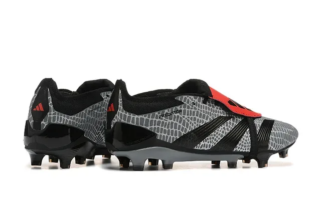 Adidas Predator Accuracy Gris Negro Rojo Zapatos de fútbol para terreno firme 2