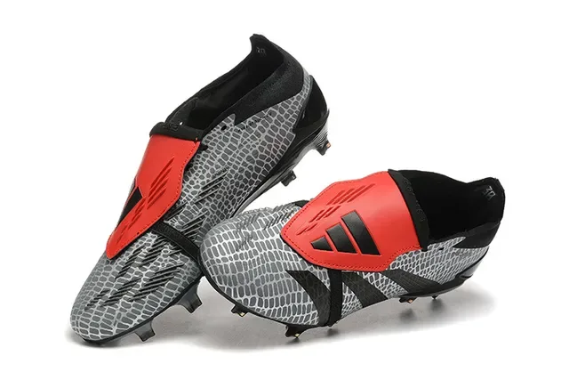 Adidas Predator Accuracy Gris Negro Rojo Zapatos de fútbol para terreno firme 3