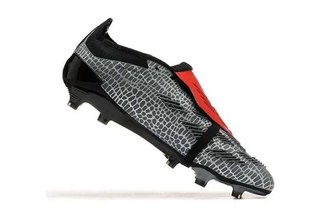 Adidas Predator Accuracy Gris Negro Rojo Zapatos de fútbol para terreno firme 4