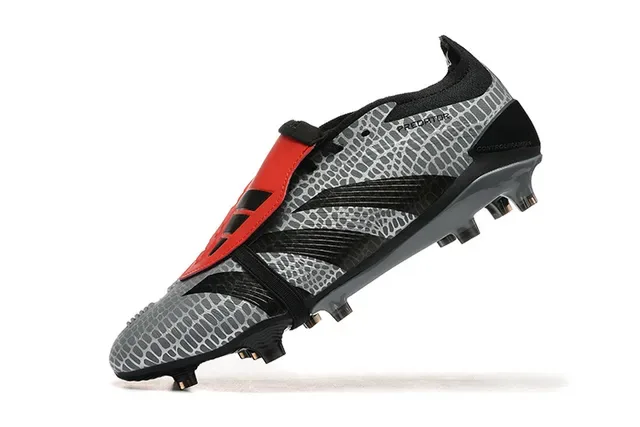 Adidas Predator Accuracy Gris Negro Rojo Zapatos de fútbol para terreno firme 5