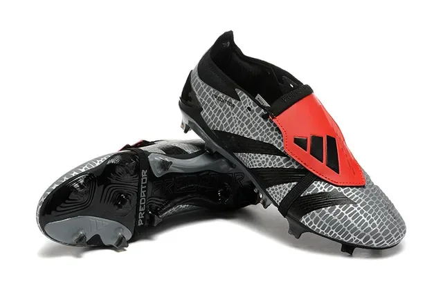 Adidas Predator Accuracy Gris Negro Rojo Zapatos de fútbol para terreno firme 6
