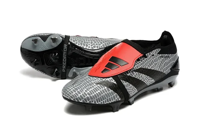 Adidas Predator Accuracy Gris Negro Rojo Zapatos de fútbol para terreno firme 7