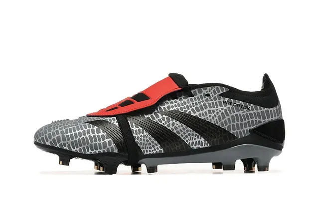 Adidas Predator Accuracy Gris Negro Rojo Zapatos de fútbol para terreno firme 10