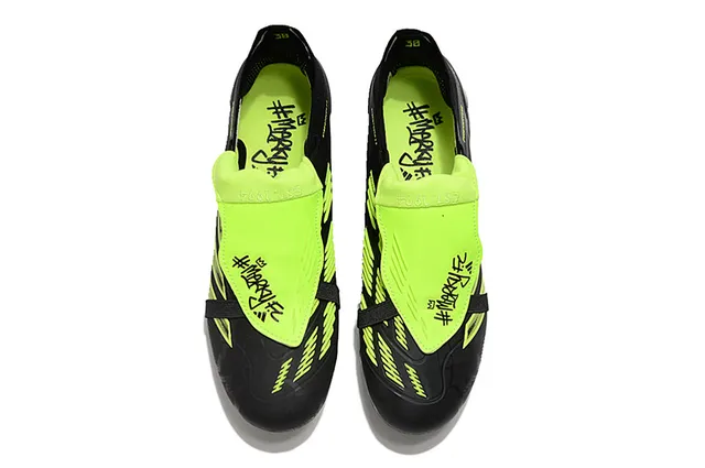 Adidas Predator Noir et Vert Néon Chaussures de Football pour Sol Ferme 2