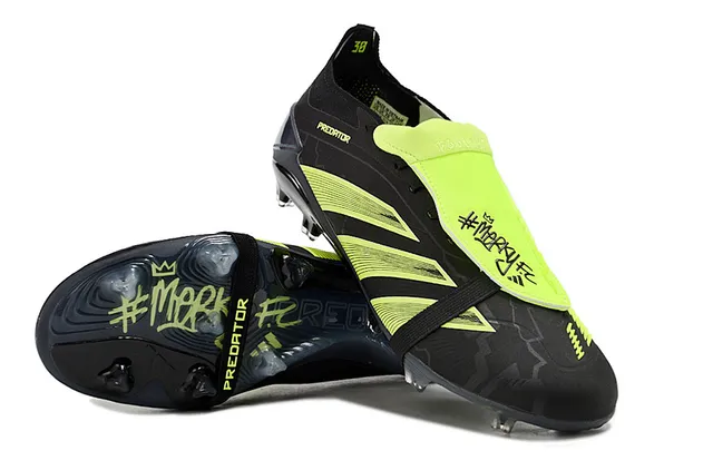 Adidas Predator Noir et Vert Néon Chaussures de Football pour Sol Ferme 3