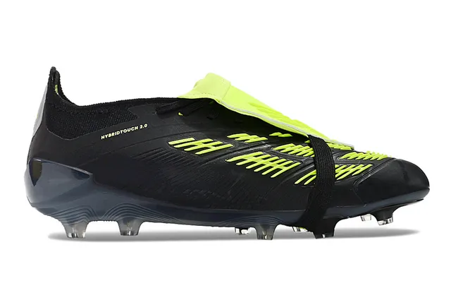 Adidas Predator Noir et Vert Néon Chaussures de Football pour Sol Ferme 7