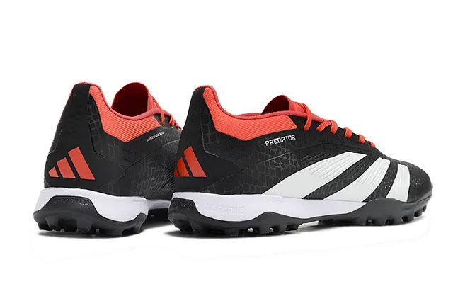 Adidas Predator Black Orange Textured Scale-Pattern Upper Three White Stripes Artificial-Grass Soccer Shoes 5
