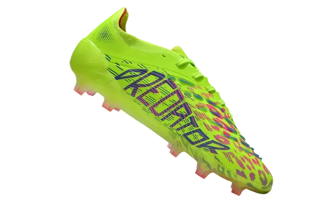 Adidas Predator Vert Multicolore Néon Lime Haut Synthétique Impression Graphique Bold Terrain Dur Chaussures de Football 2