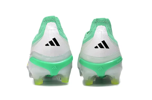 Adidas Predator Verde Branco Meia-Ajuste Tricô Superior Espigões Moldados Superfície Firme Sapatos de Futebol 4
