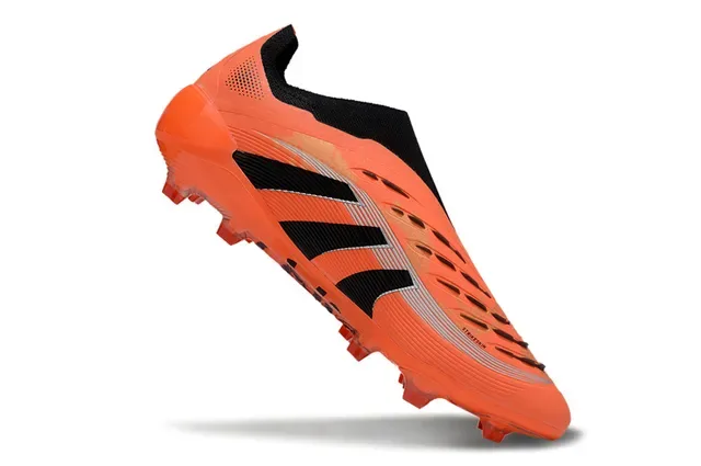 Adidas Predator नारंगी काला लो-कट सॉक-फिट कॉलर रिब्ड फोरफुट टेक्सचर फर्म-ग्राउंड फुटबॉल जूते 2