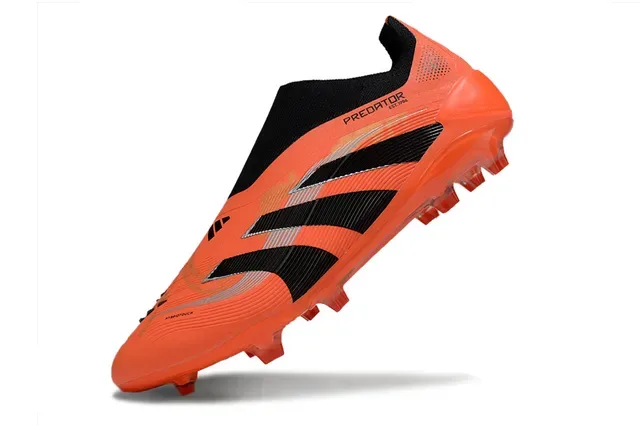 Adidas Predator नारंगी काला लो-कट सॉक-फिट कॉलर रिब्ड फोरफुट टेक्सचर फर्म-ग्राउंड फुटबॉल जूते 3