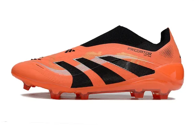 Adidas Predator नारंगी काला लो-कट सॉक-फिट कॉलर रिब्ड फोरफुट टेक्सचर फर्म-ग्राउंड फुटबॉल जूते 7