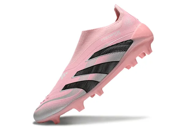 Adidas Predator Rosa Preto Baixo corte Ajuste de meia Superior Campo firme Sapatos de futebol 7
