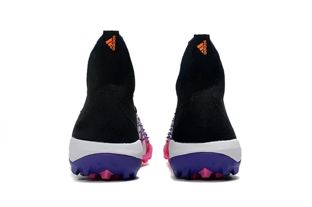 Adidas Predator Pink Black Textured Speckled Upper Triangular Forefoot Studs Turf Soccer Shoes 3