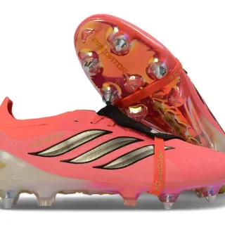 Adidas Predator Chaussures de football terrain ferme sans lacets fermeture à sangle métallique trois rayures marque