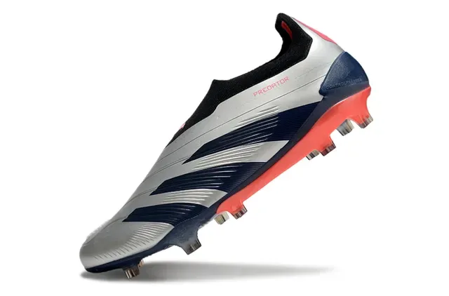 Adidas Predator Silver Navy Red Firm-Ground Soccer Shoes 3