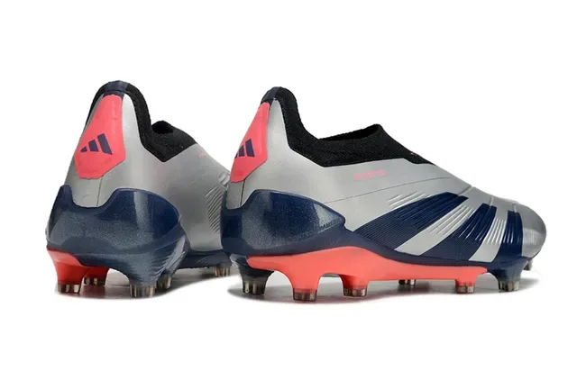 Adidas Predator Silver Navy Red Firm-Ground Soccer Shoes 5