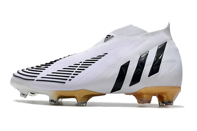 Adidas Predator branco preto dourado Firm-Ground Sapatos de futebol 12