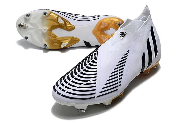 Adidas Predator branco preto dourado Firm-Ground Sapatos de futebol 13