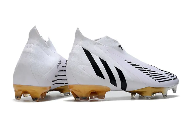 Adidas Predator branco preto dourado Firm-Ground Sapatos de futebol 14