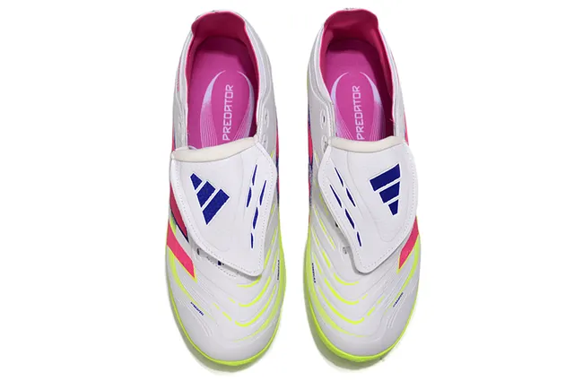 Adidas Predator White Pink Low-Cut Boot Lace Cover System Turf Soccer Shoes 2