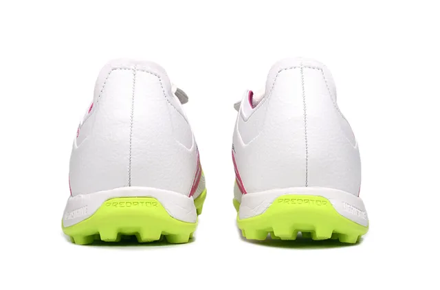 Adidas Predator White Pink Low-Cut Boot Lace Cover System Turf Soccer Shoes 4