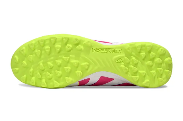 Adidas Predator White Pink Low-Cut Boot Lace Cover System Turf Soccer Shoes 5