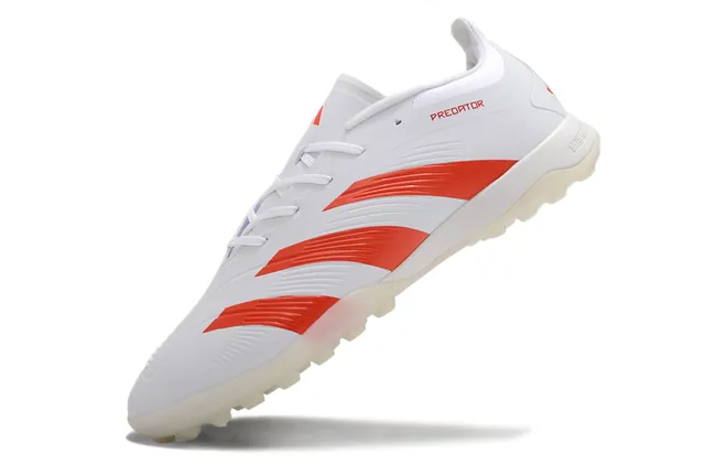 Adidas Predator 白红 低帮 合成革鞋面 Three Stripes 草地足球鞋 3