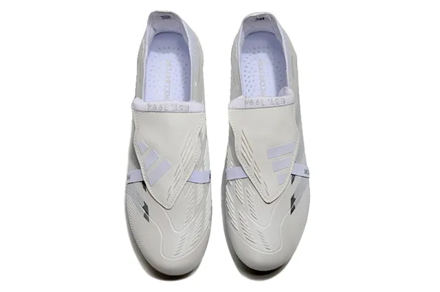 Adidas Predator Blanc Transparente Sans Lacets Fermeture de Bride Iridescent Semelle Holographique Plaque de Suela Sol Firm-Ground Chaussures de Football 2