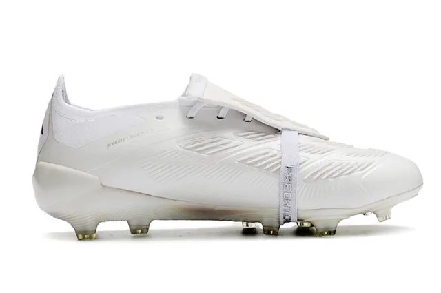Adidas Predator Blanc Transparente Sans Lacets Fermeture de Bride Iridescent Semelle Holographique Plaque de Suela Sol Firm-Ground Chaussures de Football 7