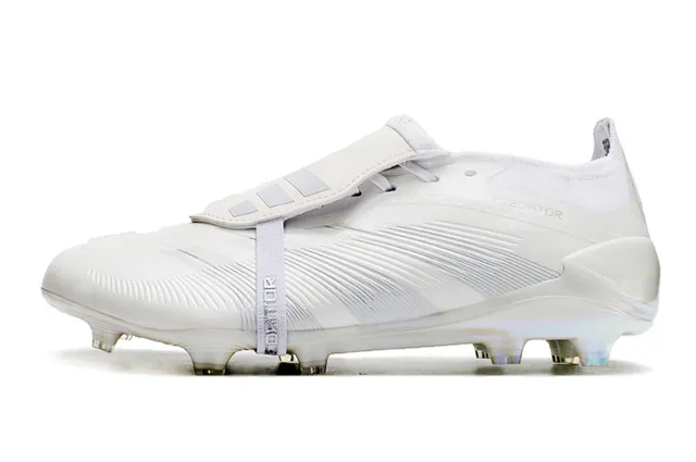 Adidas Predator Blanc Transparente Sans Lacets Fermeture de Bride Iridescent Semelle Holographique Plaque de Suela Sol Firm-Ground Chaussures de Football 8
