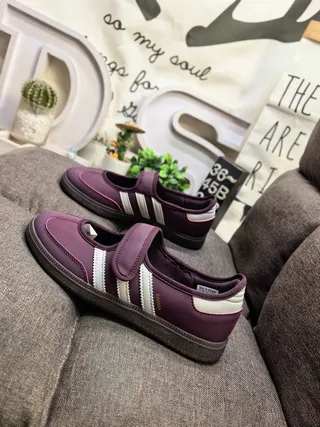 Adidas Purple White Laceless Mary Jane Velcro Strap Lifestyle Sneakers 7