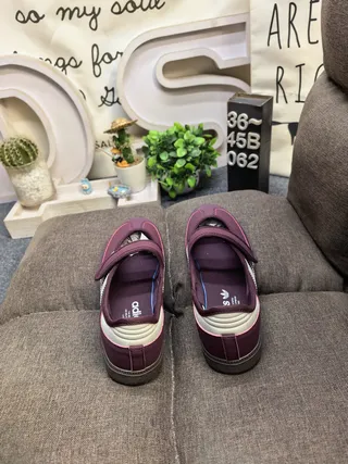 Adidas Purple White Laceless Mary Jane Velcro Strap Lifestyle Sneakers 8