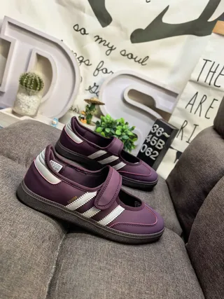 Adidas Purple White Laceless Mary Jane Velcro Strap Lifestyle Sneakers 9