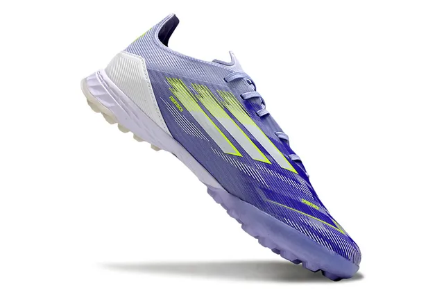 Adidas Purple White Low-Cut Knit Upper Conical Studs Artificial-Grass Soccer Shoes 2