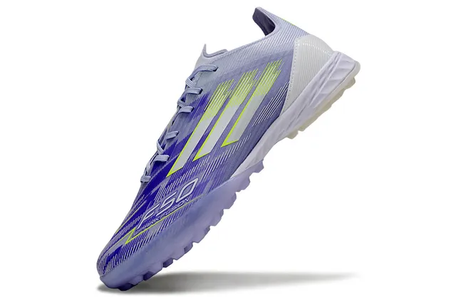 Adidas Purple White Low-Cut Knit Upper Conical Studs Artificial-Grass Soccer Shoes 3