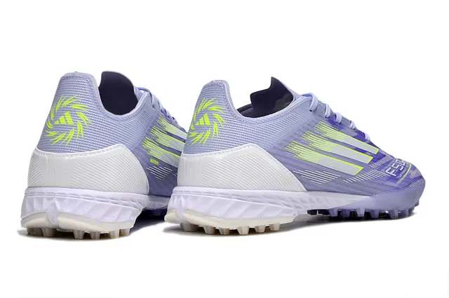 Adidas Purple White Low-Cut Knit Upper Conical Studs Artificial-Grass Soccer Shoes 5