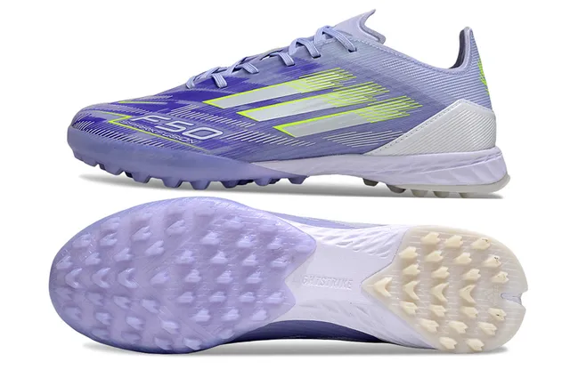 Adidas Purple White Low-Cut Knit Upper Conical Studs Artificial-Grass Soccer Shoes 6