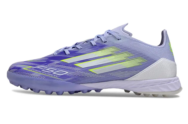 Adidas Purple White Low-Cut Knit Upper Conical Studs Artificial-Grass Soccer Shoes 7