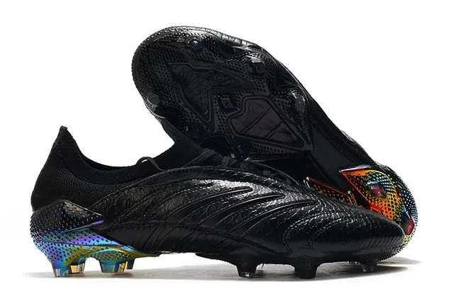 Adidas Vermelho Preto Baixo Corte Ajuste de Meia Parte Superior Couro Sintético Texturizado Superfície Firme Sapatos de Futebol 4