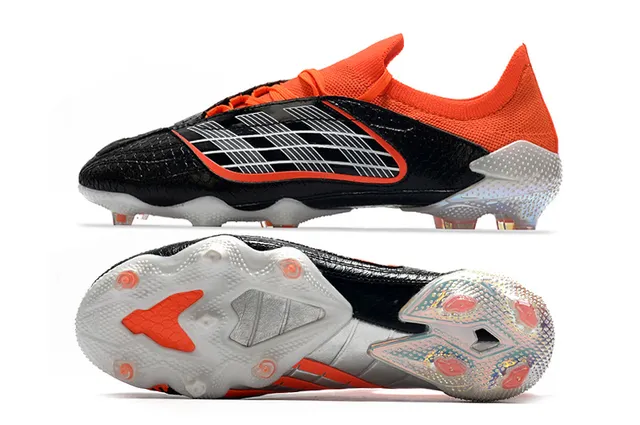 Adidas Vermelho Preto Baixo Corte Ajuste de Meia Parte Superior Couro Sintético Texturizado Superfície Firme Sapatos de Futebol 6