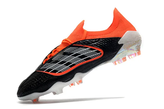Adidas Vermelho Preto Baixo Corte Ajuste de Meia Parte Superior Couro Sintético Texturizado Superfície Firme Sapatos de Futebol 8