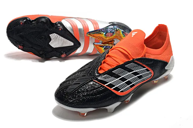 Adidas Vermelho Preto Baixo Corte Ajuste de Meia Parte Superior Couro Sintético Texturizado Superfície Firme Sapatos de Futebol 10